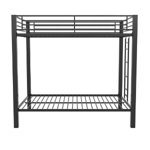 RealRooms Burleigh Full over Full Metal Bunk Bed Frame, Black - 1 of 4