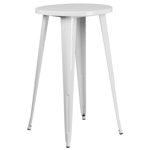 Merrick Lane Round Bar Height Patio Table with Powder Coated Galvanized Steel Frame for Indoor and Outdoor Use - 1 of 4