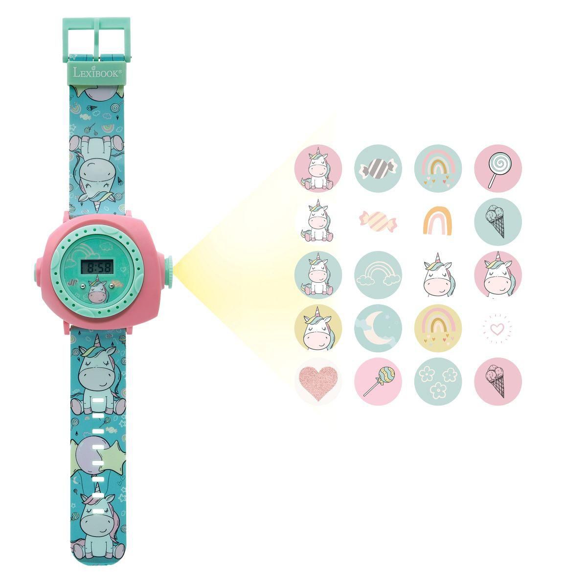 Lexibook Unicorn Adjustable projection watch digital screen, 20 images of Unicorn, for Children - thumbnail 3