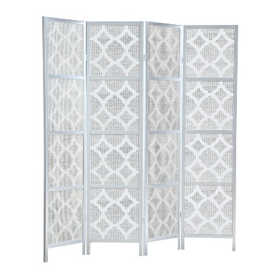 NicBex 4-Panel Room Divider Modern Folding Fabric Privacy Screen with Wood Legs for Home & Office