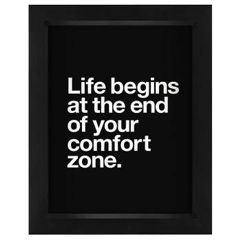 Americanflat Minimalist Motivational Life Begins At The End Of Your Comfort Zone' By Motivated Type Shadow Box Framed Wall Art Home Decor