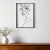 HomeRoots 20" X 14" Black Metal Abstract Female Face Hanging Dimensional Sculpture - 2 of 4