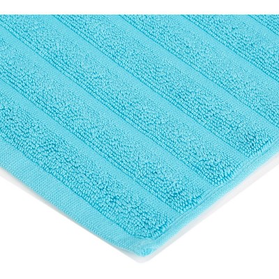 Turquoise Cotton Textured Bath Mat Set, 2-Piece