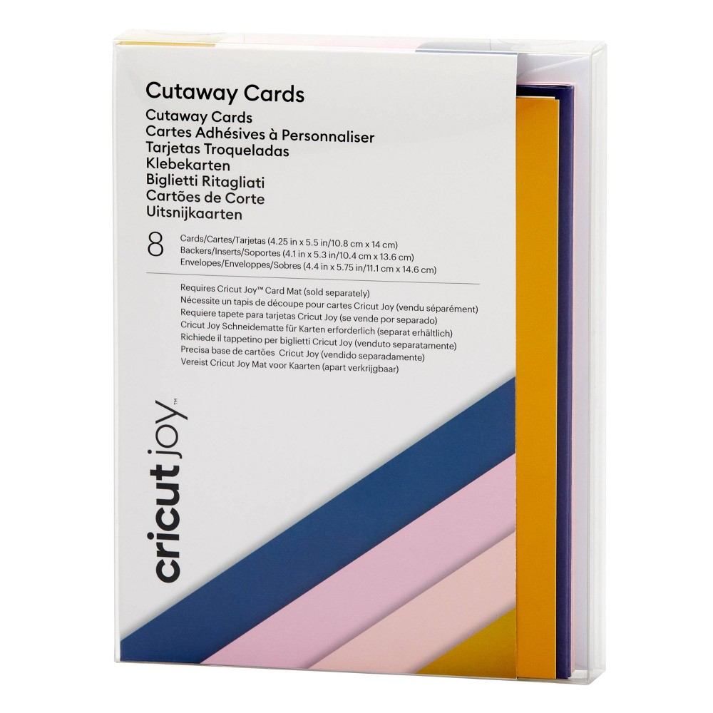 Cricut Joy Cutaway Cards Pastel Sampler: Craft Cutting Materials for Joy Machine, Multicolor, 8-Pack, 5.5" x 4.25"