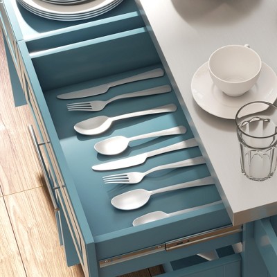 Teal Blue Stainless Steel Kitchen Cart with Spice Rack and Storage