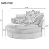 GlasFlength Sectional Sofas,Luxurious Round Sofa, Adorned with Contrasting Throw Pillows,White51.5"*40.5"*33" - 4 of 4