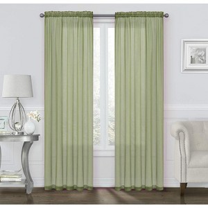 Kate Aurora Basic 2 Pack Sheer Voile Home Window Curtains - 1 of 3