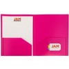 JAM 6pk 2 Pocket Heavy Duty Plastic Folders - Fuchsia: Vibrant Pink Stationery, 100 Sheet Capacity, Non-Pronged - 3 of 4