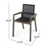 VASIP Outdoor Dining Chairs, Bistro Chairs Set of 2, Patio Chairs with Armrests, Acacia Frame and Mesh Seat, for Garden Patio Porch - 3 of 4