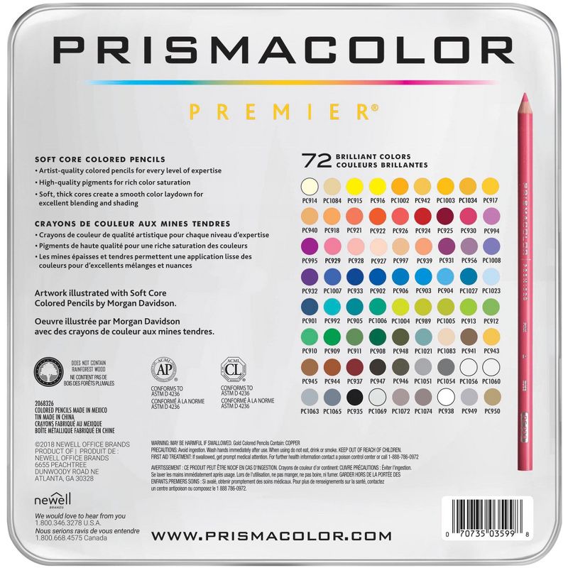 Prismacolor Premier Soft Core Colored Pencils, Assorted Colors, Set of 72, 2 of 4