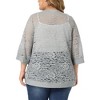 Agnes Orinda Women's Plus Size Elegant 3/4 Sleeve Open Front Lace Lightweight Cardigans - 4 of 4