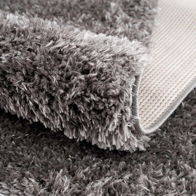 Faina Medium Gray Plush Shag Washable Rug 4' x 5'7"