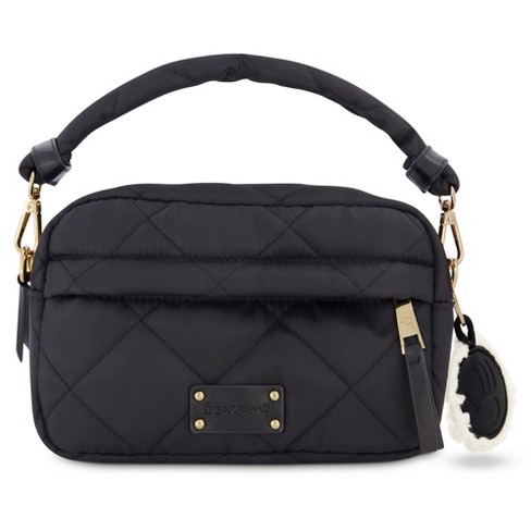 Black Designer Strap Quilted Crossbody Faux Leather Bag – Forever