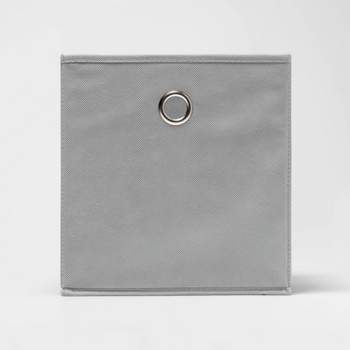 11" Fabric Bin Bundle 4pk Gray - Room Essentials™: Cube-Shaped Organizer, Metal Accents, Folds Flat