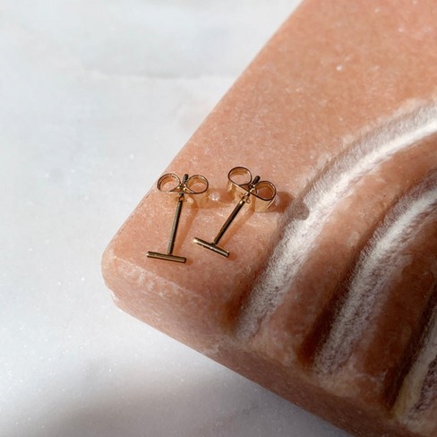 Skinny Midi Bar Earrings in Gold, Rose Gold, Silver - Honeycat - image 1 of 4