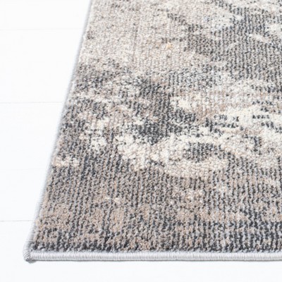 Gray and Beige Rectangular Stain-Resistant Area Rug