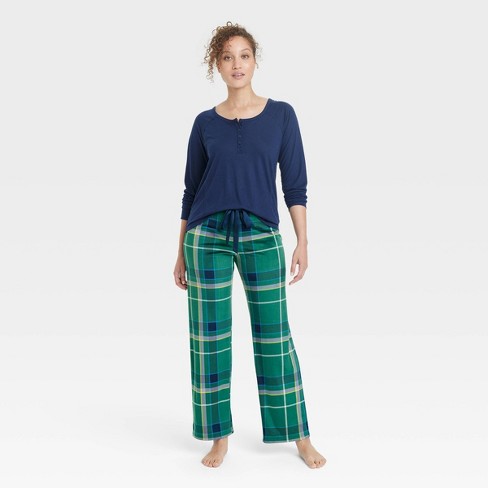 Just Love Women Plaid Pajama Pants Sleepwear (Blue Plaid, 1X)