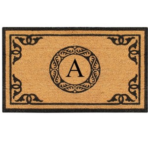 A1HC Natural Coir Door Mat 24x39, Anti-Shed Treated Durable Doormat for Outdoor Entrance Monogrammed - 1 of 4
