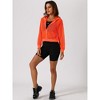 INSPIRE CHIC Women's Zip Up Long Sleeve Mesh Sheer Hoodie Bomber Jackets - 4 of 4