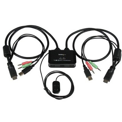 StarTech.com 2 Port USB HDMI Cable KVM Switch with Audio and Remote Switch - USB Powered - 2 Computer(s) - 1 Local User(s) - 1920 x 1200 - 3 x USB