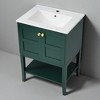 24'' Bathroom Vanity with Resin Sink, Freestanding Cabinet with Solid Wood Feet and 2 Doors, Storage Vanity with Shelf - 3 of 4