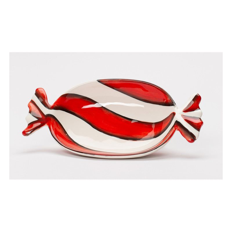 Kevins Gift Shoppe Ceramic Peppermint Candy Dish Candy for Santa, 1 of 4