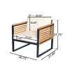 Outdoor Acacia Wood Arm Chairs,Accent Chair with Cushions and Iron Frame Patio Chair,Water-Resistant Lounge Chair for Garden-Coolbibila - 4 of 4