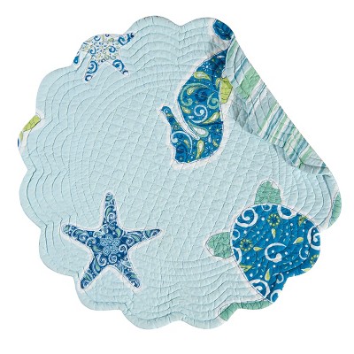 C&F Home Imperial Coast Cotton Quilted Round Reversible Placemat Set of 6