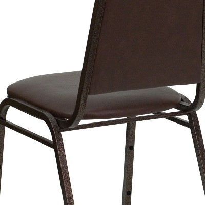 Brown and Copper Vinyl Stacking Banquet Chair with Steel Frame