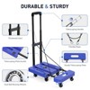 YIGII SPACEKEEPER Folding Hand Truck, 500 LB Capacity Luggage Cart, Portable Folding Dolly with 6 Wheels and 2 Elastic Ropes for Luggage,  Blue - 3 of 4