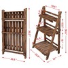 Yaheetech 3 Tier Folding Wooden Flower Pot Stand Display Stand Shelf for Indoor/Outdoor - image 4 of 4