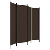 vidaXL 4-Panel Room Divider Brown 78.7 inches x70.9 inches - 3 of 4