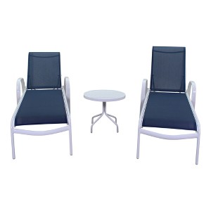 Courtyard Casual Santa Fe 3 pc Chaise Lounge Set  Includes one 20" End Table and two Chaise Loungers - 1 of 4