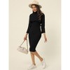 Seta T Women's Spring Fall 2 Piece Outfits Knitted Long Sleeve Turtleneck Sweaters with Tank Bodycon Midi Sweater Dress Set - 3 of 4