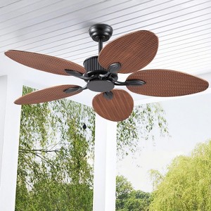 50 Inches Brown Ceiling Fan without Light Remote and APP Control for Farmhouse Ceiling Fan - 1 of 4
