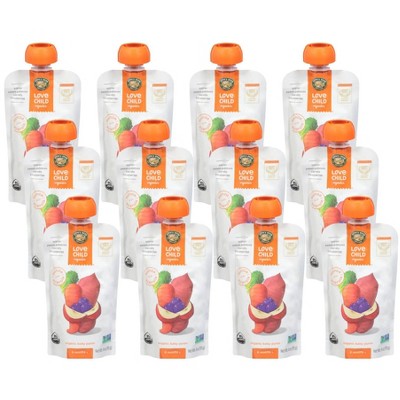 Nature's Path Love Child Organics Puree Organic Apple Sweet Potato Carrot - Case of 12/4 oz
