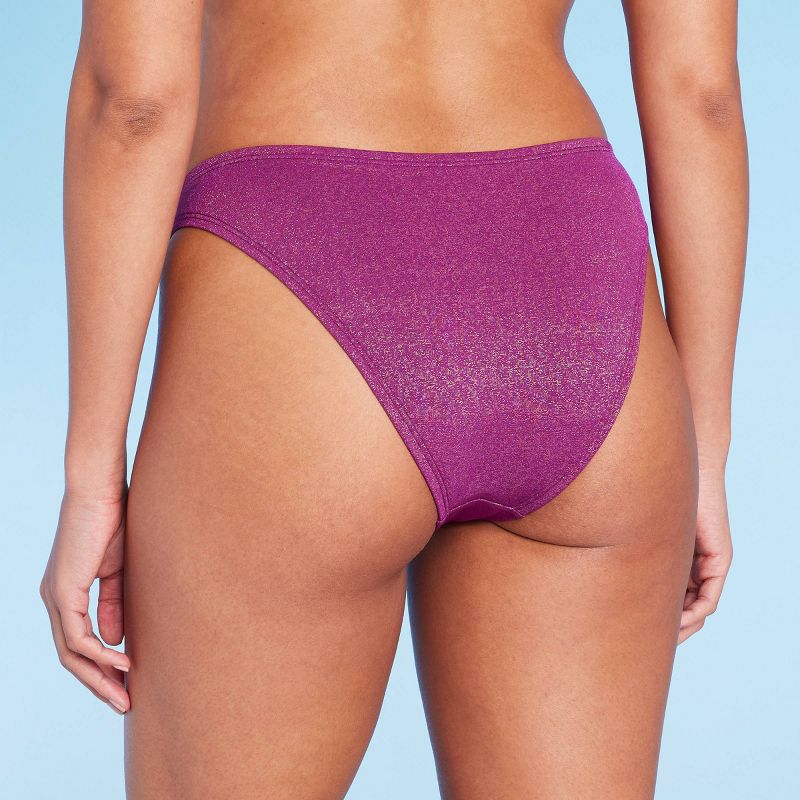 Women's High Leg Extra Cheeky Bikini Bottom - Shade & Shore™ Dark Purple, 6 of 7