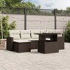 vidaXL 7 Piece Patio Sofa Set with Cushions Brown and Cream Poly Rattan - Without Storage - 2 of 4