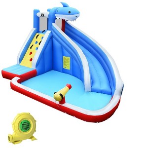 Tangkula Inflatable Water Park Bounce House Slide Shark with/without Blower - 1 of 4
