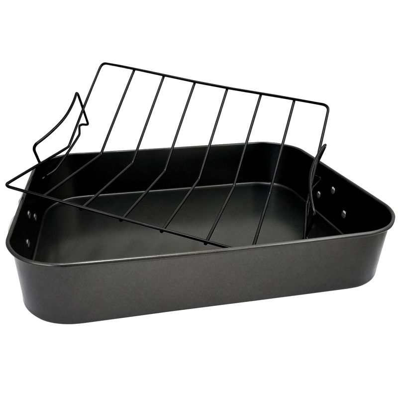 Gibson Home Top Roast Non-Stick Roaster in Black, 3 of 7
