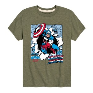 Boys' - Marvel - Captain America Panels Short Sleeve Graphic T-Shirt - 1 of 4