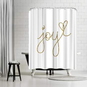 Americanflat 71" x 74" Shower Curtain, Joy Gold by Motivated Type