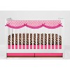 Bacati - Butterflies/Ladybugs Long Crib Rail Guard Cover Pink/Chocolate - 4 of 4