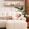 2 Seater Sofa with High Resilience Foam Cushions Modern Chenille Fabric Upholstery for Living Room White - 4 of 4