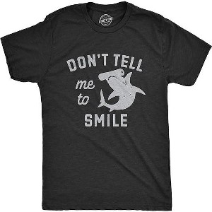 LEVEN SIXTEEN Mens Dont Tell Me to Smile T Shirt Funny Hammerhead Shark - 1 of 3