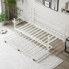 Twin Daybed with Trundle, Metal Trundle Bed, Sofa Bed Frame, Heavy Duty Metal Slats, for Living Room, Bedroom, Guest Room, Space Saving - 3 of 4