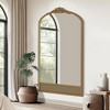 PexFix 37 in. W x 71 in. H Classic Carved Arch Wood Frame with Rattan Bottom Wall Mirror in Brown - 4 of 4