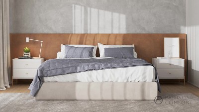 Jasper Grey 2-Drawer Nightstand with Gold Accents