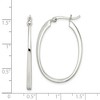 Black Bow Jewelry Square Tube Oval Hoop Earrings in Sterling Silver - 37mm - 4 of 4