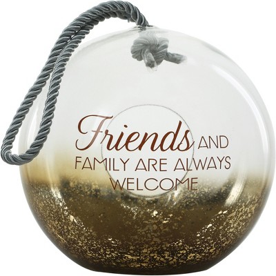 Pavilion Gift Company - Friends - 9.5" Bronze Glass Lantern  - Candle Holders